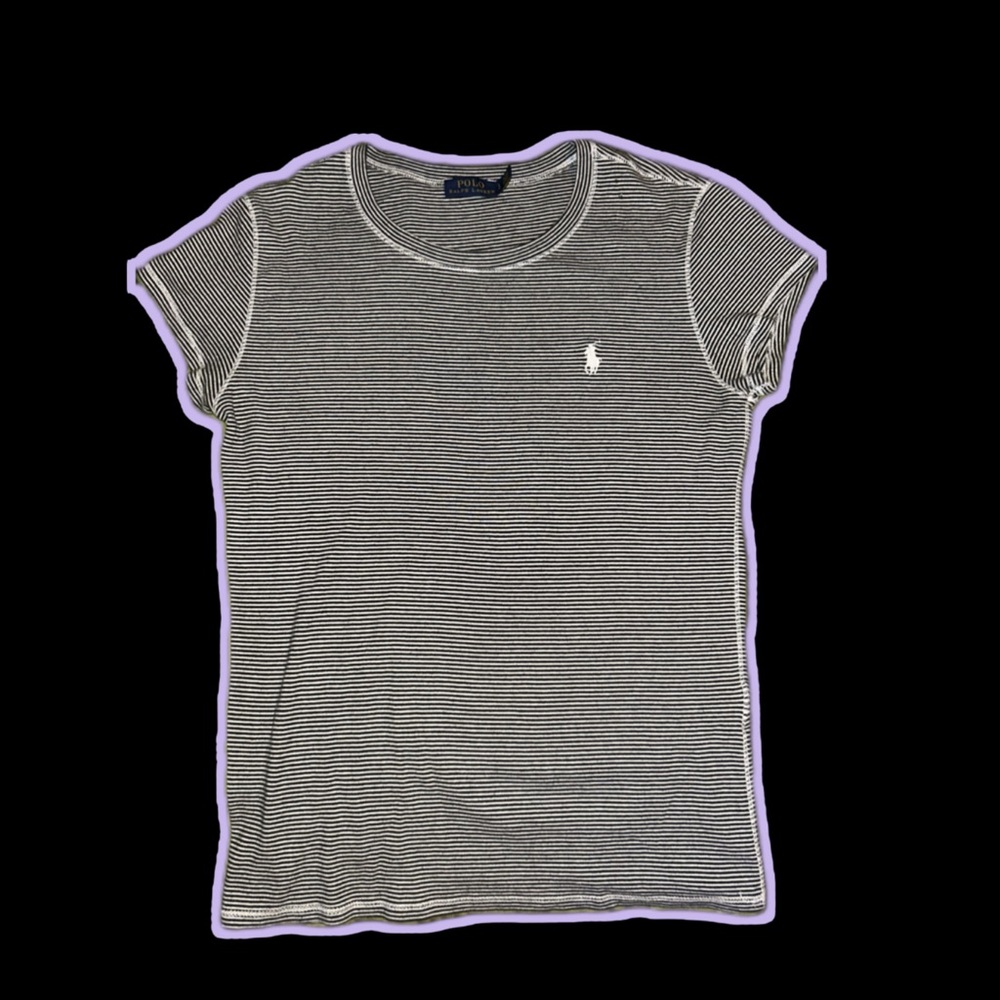 Polo Ralph Lauren Embroidery Black and White Striped Shirt Tee